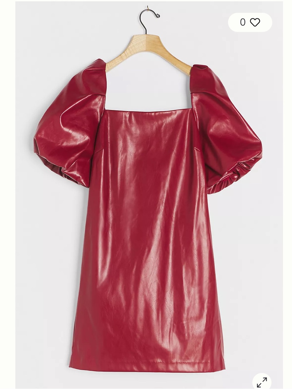 NWT Anthropologie size XS Greer faux leather mini dress in wine